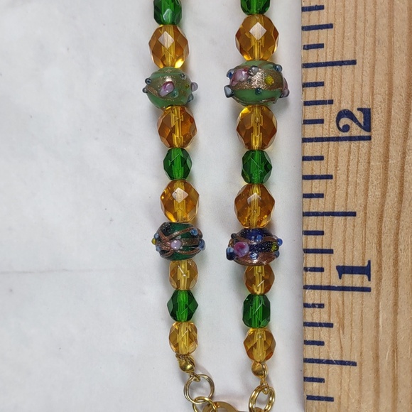 Art Glass/Faceted Crystal Necklace/Earrings Set - Picture 5 of 12